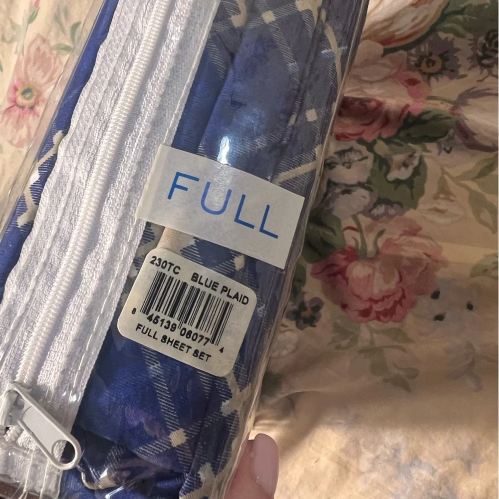 Blue Plaid Full Sheet Set